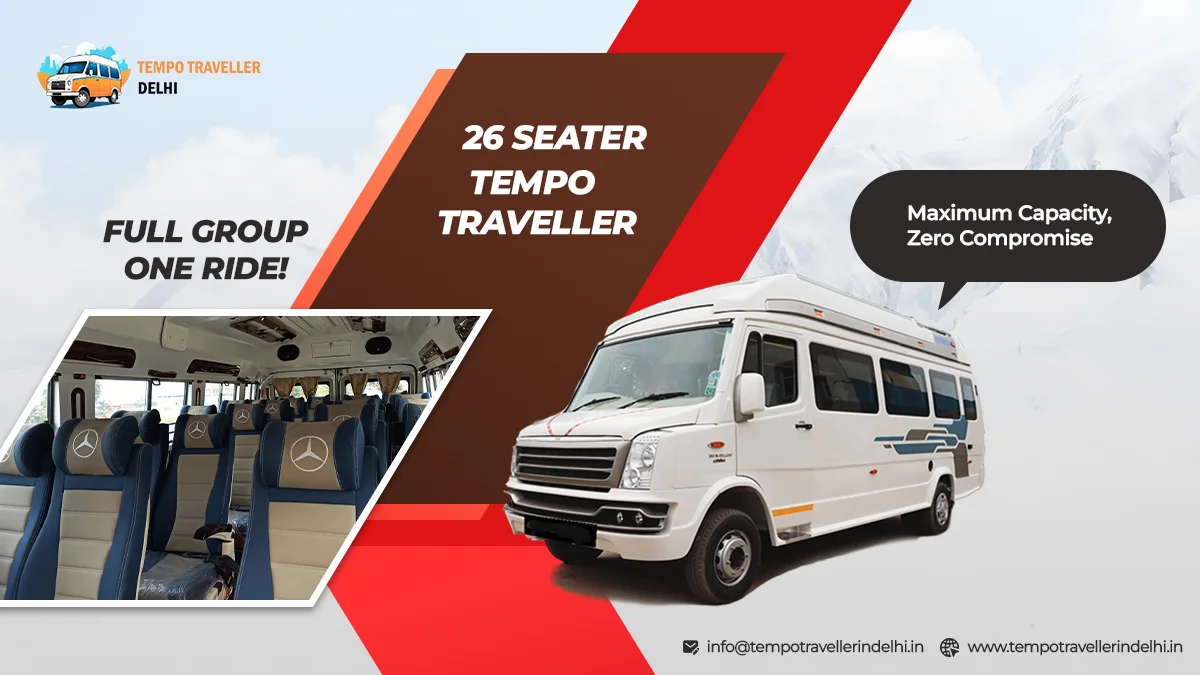 26 Seater Tempo Traveller on Rent